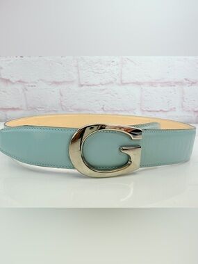 Gucci Dusty Blue Single G Leather Belt 70/28